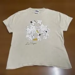 90s TULTEX ダルメシアン 犬 アニマル Tシャツ ラスベガス ベージュ