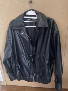 【ZARA】ブラック レザー風ジャケット Sサイズ