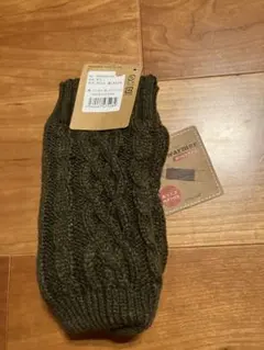 オリーブグリーン ケーブル編み アームウォーマー