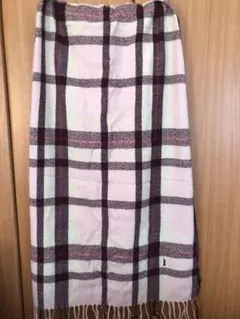 EAST BOY チェック柄マフラー 自由の女神刺繍