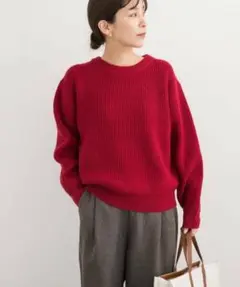 アーバンリサーチドアーズ　モンゴリアン　ウールクルーネックニット