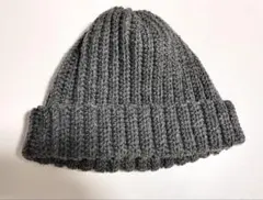 【ニット帽】ダークグレー　ウール100%