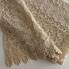 1960年代ヴィンテージ レースのショール ストール アイボリー