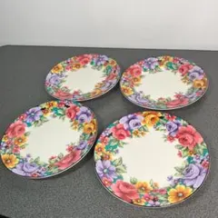 【未使用保管品】La Festa 花柄プレート 4枚セット シャディ ケーキ皿のサムネイル