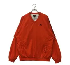 新品［2ways ］adidas オレンジ Vネック ウィンドブレーカー　ゴルフ