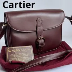 ■未使用級■ Cartier　マストライン　ショルダーバッグ　レザー　ボルドー