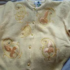 【美品・値下げ‼️】刺繍デザイン カーディガン レモンイエロー