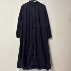 mizuiro ind ロングシャツワンピース　ダークネイビー