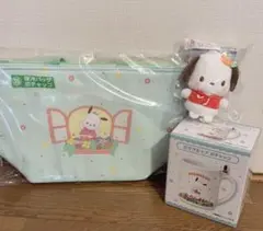 サンリオくじ☆ポチャッコ キーカバーマスコット マグカップ 保冷バッグセット