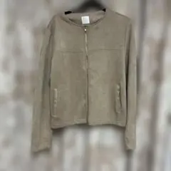 DRESKIP ベージュ ノーカラージャケット Lサイズ