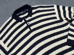 POLO Ralph Lauren ボーダー ケーブル 襟付き ポロニット XL