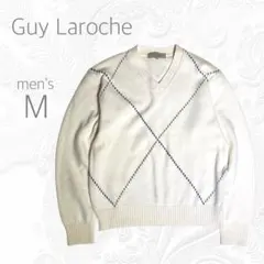 Guy Laroche ギラロッシュ Vネックニット M アイボリー 秋冬 快適