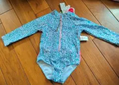 BONVERANO 花柄　ブルー系 長袖 ベビー水着８０cm　新品未使用品