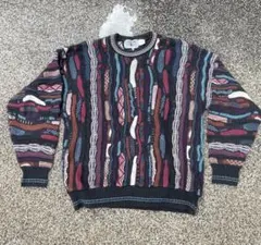 IDEA UOMO 3Dニット　ブルガリア製　90s頃　幾何学模様