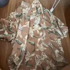 フラワープリント アロハシャツ Fサイズ