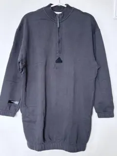 adidas グレー ハーフジップ スウェット