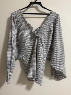 ZARA TRAFALUC 長袖シャツ 白黒チェック