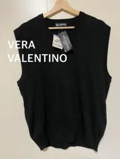 新品タグ付き　VERA VALENTINO ブラック Vネック ベスト　L L