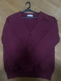 ワインレッド Vネック カーディガン 制服
