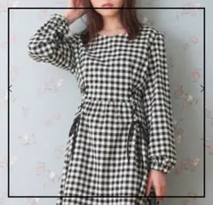 «MAJESTIC LEGON» 編み上げ チェック ワンピース シーハニ 秋冬