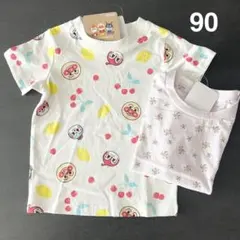 アンパンマン半袖Tシャツ 花柄Tシャツ サイズ90