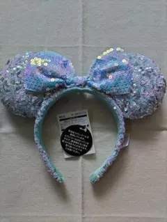 東京ディズニーリゾート　ブルー　スパンコール　カチューシャ　ミニー　②