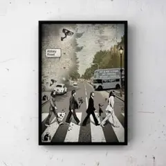 バンクシー×ザ・ビートルズ ・オマージュコラボポスター・（アビーロード）