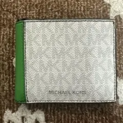MICHAEL KORS 二つ折り財布 ホワイト/グリーン