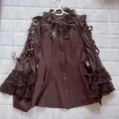 美品】BLACK PEACE NOWレース姫袖 編み上げコルセット風ブラウス