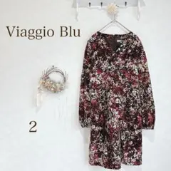 Viaggio Blu ワンピース　大人　上品　迷彩風 花柄 ラズベリーピンクのサムネイル