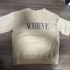GU ACHIEVE ロゴプリントTシャツ 茶色