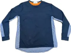 ALOYE 切り替えロングTシャツ ネイビーのサムネイル