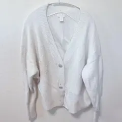 エイチアンドエム 【XL】カーディガン Ｖネック ドルマンスリーブ 白