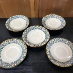 沖縄 壺屋焼 琉球 やちむん 陶器 小皿 5枚セット 伝統工芸 焼き物 ア30
