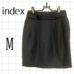 【美品】index ミニスカート 黒 リボン M ミニスカ インデックス