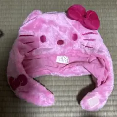 ハローキティ 耳付きピンク帽子　ファンキャップ
