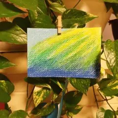 青緑のグラデーションアート✾はがきサイズ✾