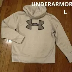 アンダーアーマー　パーカー　バックワッペン デカロゴ　フルジップ　グレー