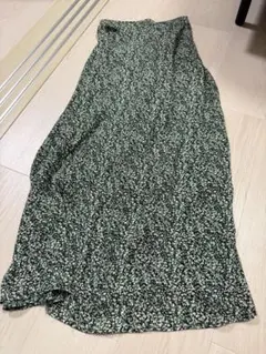 小花柄スカート　緑