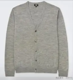 【UNIQLO】エクストラファインメリノVネックカーディガン(Mサイズ)のサムネイル
