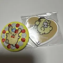 値下げ　サンリオ刺繍缶バッジ、Sanrio ハウス　ガチャ　ポムポムプリン