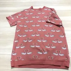 TAO 12y トレーナー　チュニック　白鳥　裏起毛　スウェット　秋冬