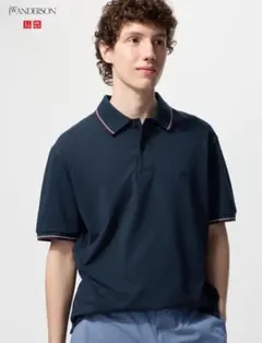 【美品】UNIQLO ドライカノコポロシャツ ネイビーJWANDERSON 試着