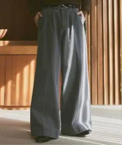 soerte ワイドストレートデニムパンツ