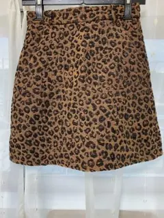 Heather ヘザー　レオパード柄 台形ミニスカート