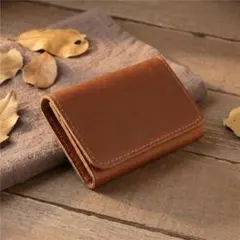 本革 ミニ財布 牛革 カードケース コンパクト ブラウン 財布 薄型 軽量 名刺