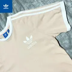アディダスオリジナルスリンガーTシャツくすみ系薄ピンク韓国ヴィンテージ古着90s
