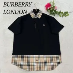 J890 美品 160 バーバリーロンドン カットソー ブラック レディース