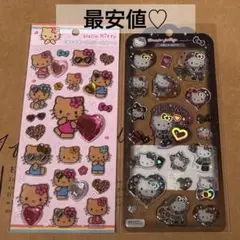 キラキララインストーンシール　日焼けキティ　ドロップジェリーシール　ギャル
