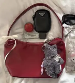 nugu 赤 バッグ 韓国 kanunu かばん シンプル レッド エナメル